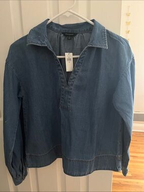 Banana Republic Chambray Popover Shirt - Blue